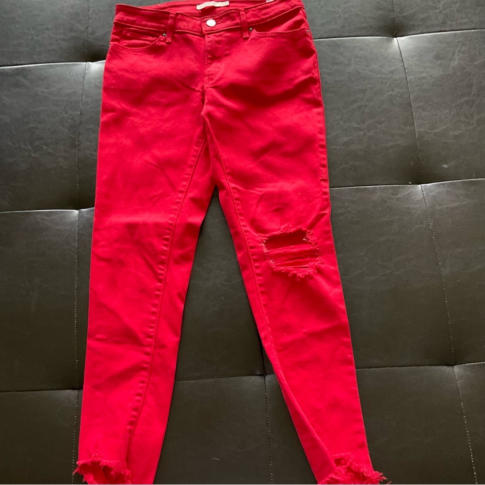 Levi's Vibrant Red Skinny Jeans